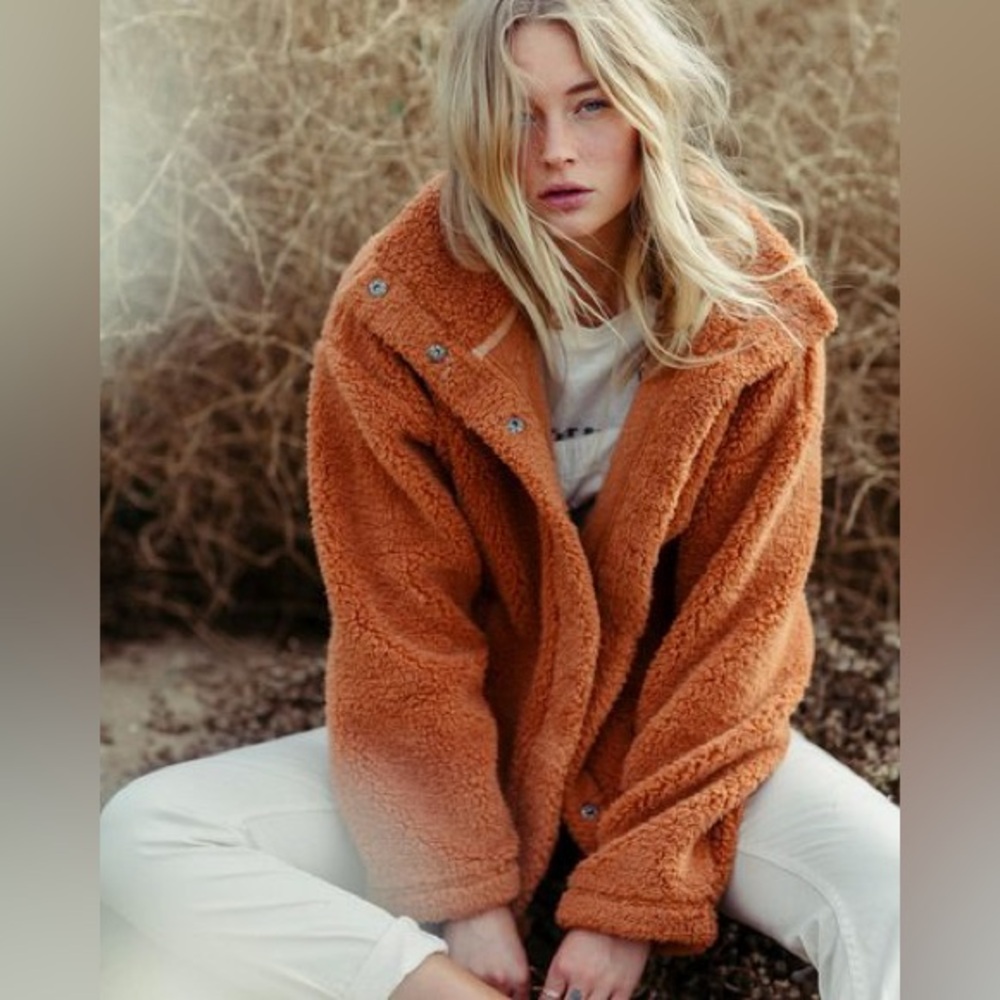 Billabong Cozy Days Sherpa Jacket Toffee Small - Picture 7 of 7